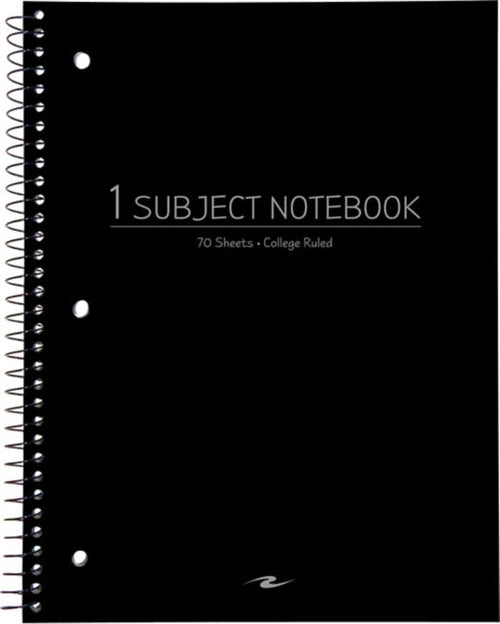 NOTEBK 10.5x8 70SH 1SUB BLACK