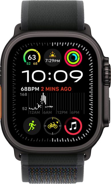 Apple Watch Ultra 2 GPS + Cellular 49mm Black Titanium Case with Black Trail Loop - M/L - ONLINE ONLY