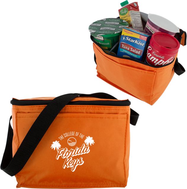 College of the Florida Keys Six Pack Cooler CFK Script Palm Trees - ONLINE ONLY