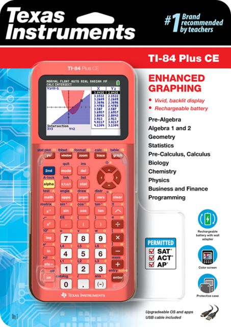 CALC TI84 PLUS CE METLIC CORAL