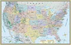 US MAP POSTER LAMINATED UPDATE