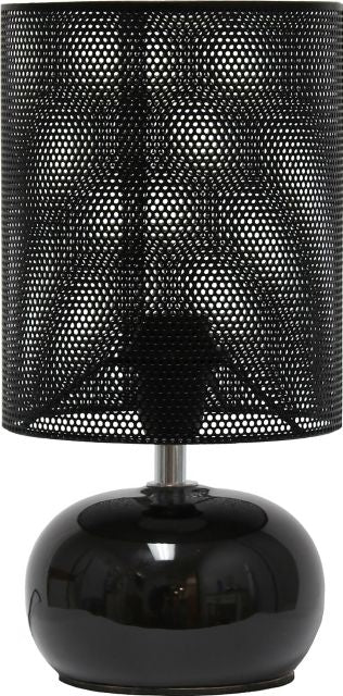 Simple Designs 10.04 Mesh Around Bedside Mini Ceramic Table Lamp With Matching Mesh Shade